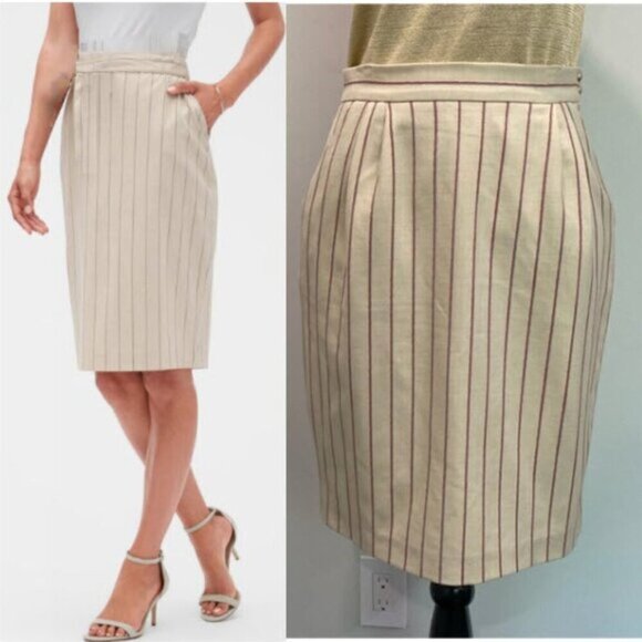 Tommy Hilfiger Cream Wool Pencil Skirt Size 6 - Picture 1 of 14